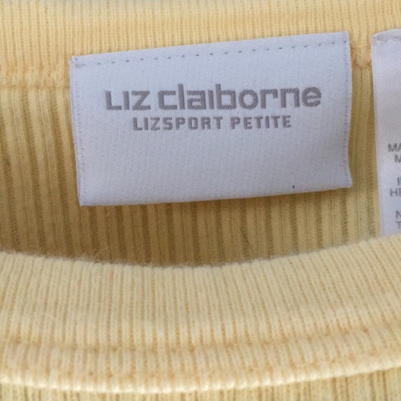 Petite Yellow Liz Claiborne T-shirt - Picture 2 of 2